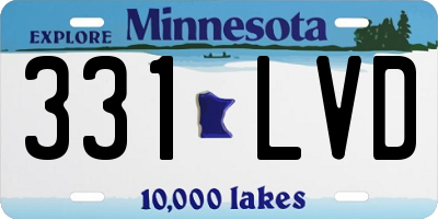 MN license plate 331LVD