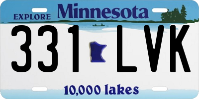 MN license plate 331LVK