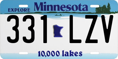 MN license plate 331LZV