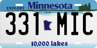 MN license plate 331MIC