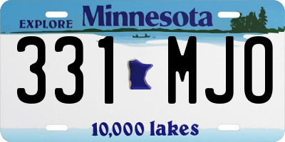 MN license plate 331MJO