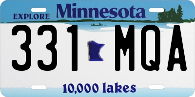 MN license plate 331MQA