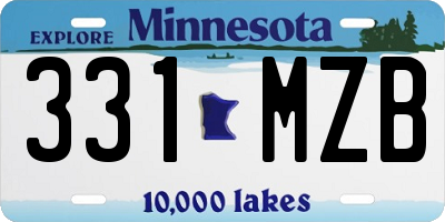 MN license plate 331MZB