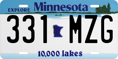 MN license plate 331MZG