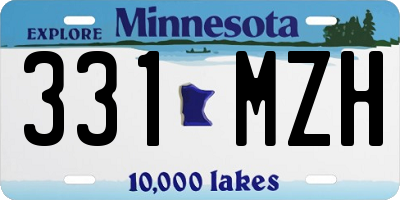 MN license plate 331MZH