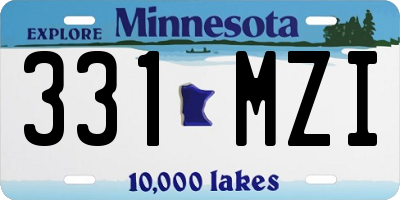MN license plate 331MZI
