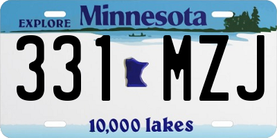 MN license plate 331MZJ