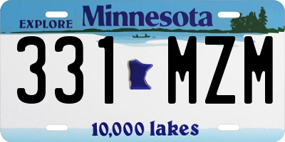 MN license plate 331MZM