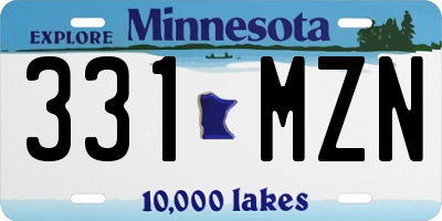 MN license plate 331MZN