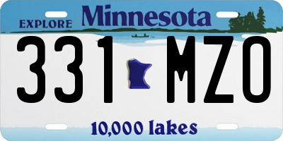 MN license plate 331MZO