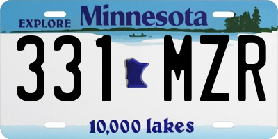 MN license plate 331MZR