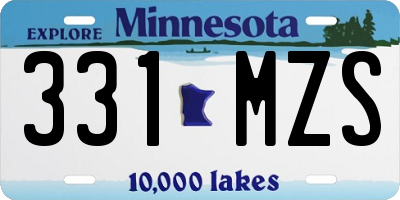 MN license plate 331MZS