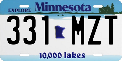 MN license plate 331MZT