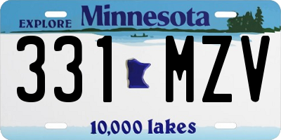 MN license plate 331MZV