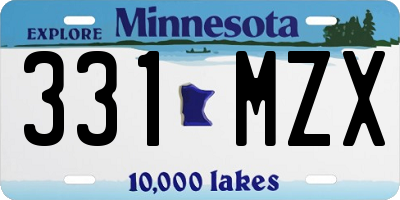 MN license plate 331MZX