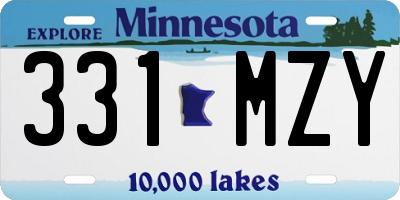 MN license plate 331MZY