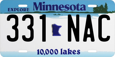 MN license plate 331NAC