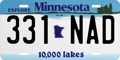 MN license plate 331NAD