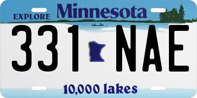 MN license plate 331NAE