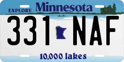 MN license plate 331NAF