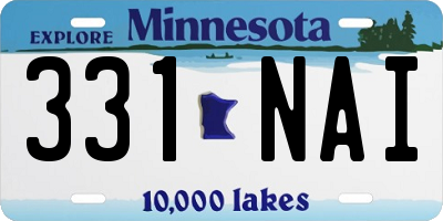 MN license plate 331NAI