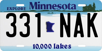 MN license plate 331NAK