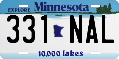 MN license plate 331NAL