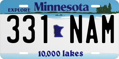MN license plate 331NAM