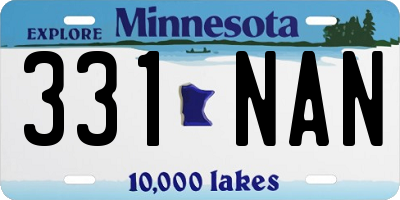 MN license plate 331NAN