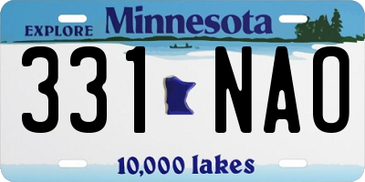 MN license plate 331NAO