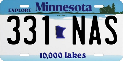 MN license plate 331NAS