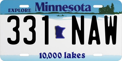 MN license plate 331NAW