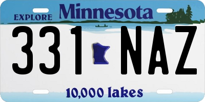 MN license plate 331NAZ