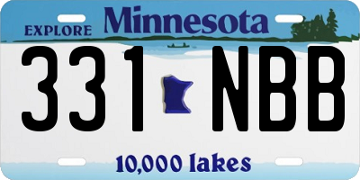 MN license plate 331NBB