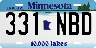 MN license plate 331NBD