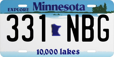 MN license plate 331NBG