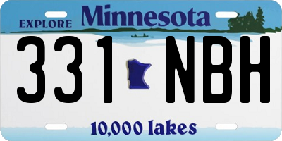MN license plate 331NBH