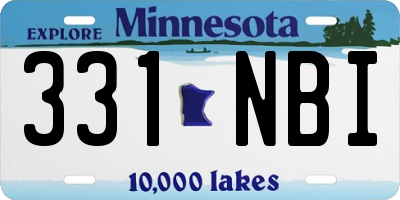 MN license plate 331NBI