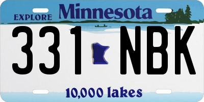 MN license plate 331NBK