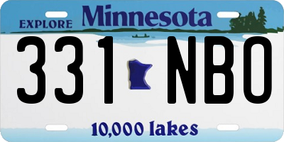 MN license plate 331NBO