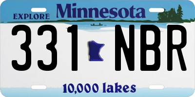 MN license plate 331NBR