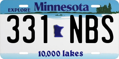 MN license plate 331NBS