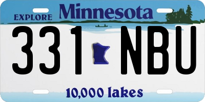 MN license plate 331NBU