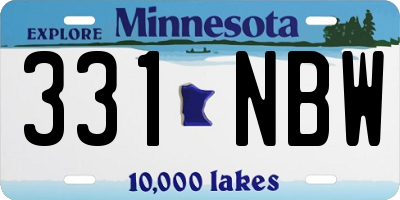 MN license plate 331NBW