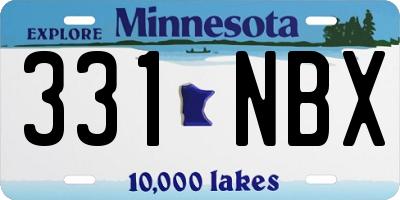 MN license plate 331NBX