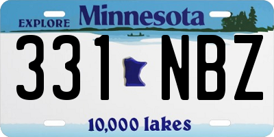 MN license plate 331NBZ