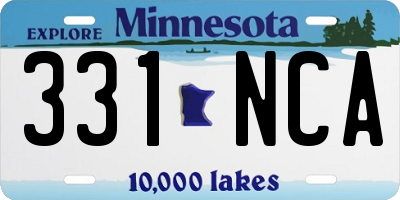 MN license plate 331NCA