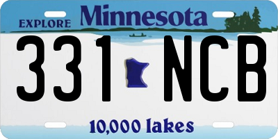 MN license plate 331NCB