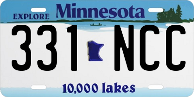 MN license plate 331NCC