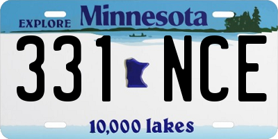 MN license plate 331NCE